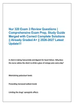 Nur 320 Exam 3 Review Questions &vert; &NewLine;Comprehensive Exam Prep&comma; Study Guide &NewLine;Merged with Correct Complete Solutions &NewLine;&vert;&vert; Already Graded A&plus; &vert;&vert; 2026-2027 Latest &NewLine;Update&excl;&excl;&excl;