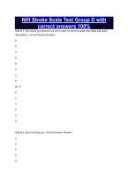 NIH Stroke Scale Test Group D with correct answers 100&percnt;