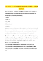 NUR 282 Exam 2 Questions with Verifed Correct &NewLine;Answers 