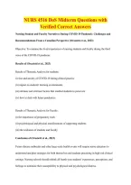 NURS 4516 DoS Midterm Questions with &NewLine;Verified Correct Answers