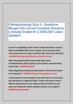 Pathophysiology Quiz 4 &ndash; Questions &NewLine;Merged with Correct Complete Solutions &NewLine;&vert;&vert; Already Graded A&plus; &vert;&vert; 2026-2027 Latest &NewLine;Update&excl;&excl;&excl;