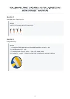Volleyball Unit Updated Actual Questions&NewLine;With Correct Answers