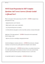 SOCE Exam Preparation for 2027 Complete  &NewLine;Questions And Correct Answers &vert;Already Graded &NewLine;A&plus;&vert;&vert;Brand New&excl;&excl;