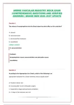 Ardms Vascular Registry Mock Exam &NewLine;&vert;Comprehensive Questions And Verified &NewLine;Answers &vert; Brand New 2026&ndash;2027 Update 