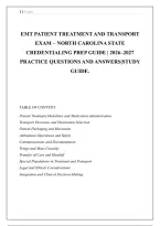 Emt Patient Treatment And Transport &NewLine;Exam &ndash; North Carolina State &NewLine;Credentialing Prep Guide &vert; 2026&ndash;2027 &NewLine;Practice Questions And Answers&vert;Study &NewLine;Guide&period; 
