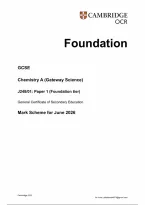 OCR GCSE Chemistry A J248 June 2026 Paper 1 Foundation Tier Mark Scheme &vert; Marking Guidance&comma; Answer Checking and Mock Review PDF