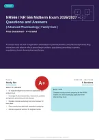 NR566 &sol; NR 566 Midterm Exam Exam 2026&sol;2027 &ndash; Questions and Answers Pharmacokinetics Prescribing Principles &vert; Complete Verified Answers &vert; Detailed Rationales &ndash; Pass Guaranteed &ndash; A&plus; Graded