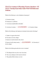 TEAS Test Anatomy & Physiology Practice Questions- ATI &NewLine;TEAS 7 Nursing Exam Study Guide With Well Elaborated &NewLine;Solutions