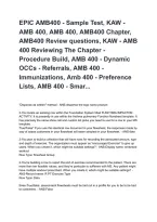 EPIC AMB400 - Sample Test&comma; KAW - AMB 400&comma; AMB 400&comma; AMB400 Chapter&comma; AMB400 Review questions&comma; KAW - AMB 400 Reviewing The Chapter - Procedure Build&comma; AMB 400 - Dynamic OCCs - Referrals&comma; AMB 400 - Immunizations&comma; Amb 400 - Preference Lists&comma; AMB 400 - Smar&period;&period;&period;&NewLine;