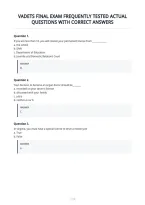 Vadets Final Exam Frequently Tested Actual&NewLine;Questions With Correct Answers
