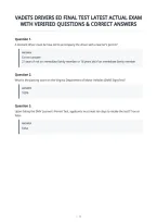 Vadets Drivers Ed Final Test Latest Actual Exam&NewLine;With Verified Questions & Correct Answers