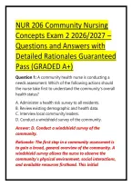 NUR 206 Community Nursing Concepts Exam 2 2026&sol;2027 &ndash; Questions and Answers with Detailed Rationales Guaranteed Pass &lpar;GRADED A&plus;&rpar;