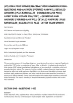 &lpar;Ut&rpar; Utah Post Waiver&vert;Reactivation Knowledge Exam&NewLine;Questions And Answers &vert; Verified And Well Detailed&NewLine;Answers &vert; Plus Rationales &vert; Download And Pass &vert;&NewLine;Latest Exam Update 2026&sol;2027&rsqb; &ndash; Questions And&NewLine;Answers &vert; Verified And Well Detailed Answers &vert; Plus&NewLine;Rat