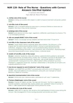 NUR 120- Role of The Nurse - Questions with Correct&NewLine;Answers &lpar;Verified Update&rpar;