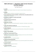 NUR 120 Exam 1 - Questions with Correct Answers&NewLine;&lpar;Verified Update&rpar;