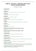 NUR170 &ndash; Genomics - Questions with Correct&NewLine;Answers &lpar;Verified Update&rpar;