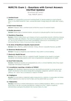 NUR170&colon; Exam 1 - Questions with Correct Answers&NewLine;&lpar;Verified Update&rpar;
