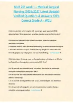 NUR 201 Week 1&colon; Medical-Surgical Nursing &ndash; WCU Study Guide and Questions & Answers