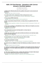 NUR 170 Final Review - Questions with Correct&NewLine;Answers &lpar;Verified Update&rpar;