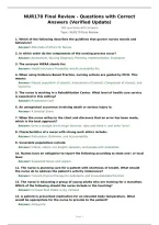 NUR170 Final Review - Questions with Correct&NewLine;Answers &lpar;Verified Update&rpar;