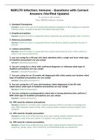 NUR170 Infection&semi; Immune - Questions with Correct&NewLine;Answers &lpar;Verified Update&rpar;