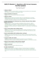 NUR170 Module 6 - Questions with Correct Answers&NewLine;&lpar;Verified Update&rpar;