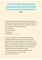 NUR 201 Medical-Surgical Nursing Final Exam 2026&ndash;2027 &ndash; WCU Practice Questions and Answers