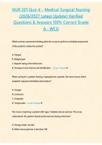 NUR 201 Quiz 4&colon; Medical-Surgical Nursing &ndash; WCU Practice Questions and Answers