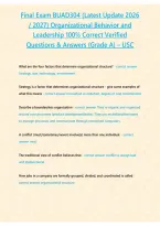 BUAD 304 Final Exam &ndash; Practice Questions and Answers Study Guide