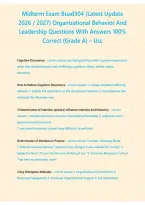 BUAD 304 Organizational Behavior and Leadership Midterm Exam &ndash; USC Practice Questions and Answers Study Guide