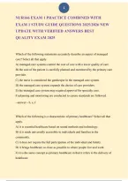 NUR 166 Exam 1 &ndash; Nursing Practice Questions and Answers Study Guide