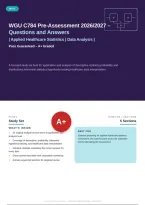 WGU C784 Pre-Assessment Exam 2026&sol;2027 &ndash; Questions and Answers Hypothesis Testing Confidence Intervals &vert; Complete Verified Answers &vert; Detailed Rationales &ndash; Pass Guaranteed &ndash; A&plus; Graded