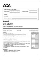 AQA A-level Chemistry Paper 2 &lpar;7405&sol;2&rpar; June 2026 Question Paper &plus; Mark Scheme &ndash; Organic and Physical Chemistry