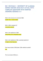 Bsc 108 Exam 3 - University Of Alabama Newest Review 2026&sol;2027 Actual With Complete Questions With Verified Answers&sol;&sol;Graded A&plus;&sol;&sol;