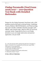 Fisdap Paramedic Final Exam 2026&sol;2027 &ndash; 200-Question Test Bank with Detailed Rationales