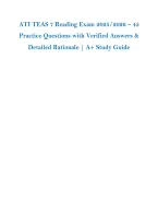 ATI TEAS 7 Reading Exam 2025&sol;2026 &ndash; 45 &NewLine;Practice Questions with Verified Answers & &NewLine;Detailed Rationale &vert; A&plus; Study Guide