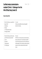 CMAA Challenges from the NHA Official Study Guide 3&period;0 &ndash; Certified Medical Administrative Assistant Practice Questions and Answers Study Guide