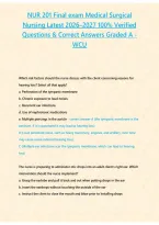 NUR 201 Medical-Surgical Nursing Final Exam &ndash; WCU Practice Questions and Answers Study Guide