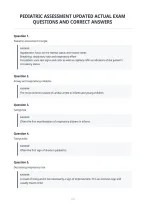 Pediatric Assessment Updated Actual Exam&NewLine;Questions And Correct Answers&NewLine;