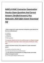 NASCLA HVAC Contractor Examination &NewLine;Practice Exam Questions And Correct &NewLine;Answers &lpar;Verified Answers&rpar; Plus &NewLine;Rationales 2026 Q&A Instant Download &NewLine;Pdf 