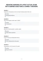 Pediatric Nursing Ati Latest Actual Exam With Verified Questions & Correct Answers