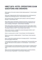Hmgt-2870- Hotel Operations Exam Questions And Answers