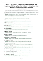 NURS 110&colon; Health Promotion&comma; Development&comma; and Psychosocial Care&comma; Nursing Patient - Questions with Correct Answers &lpar;Verified Update&rpar;
