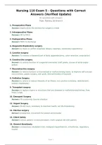 Nursing 110 Exam 5 - Questions with Correct Answers &lpar;Verified Update&rpar;