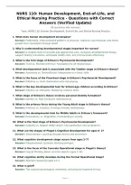 NURS 110&colon; Human Development&comma; End-of-Life&comma; and Ethical Nursing Practice - Questions with Correct Answers &lpar;Verified Update&rpar;