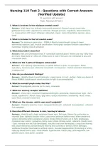 Nursing 110 Test 2 - Questions with Correct Answers &lpar;Verified Update&rpar;