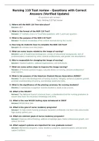Nursing 110 Test review - Questions with Correct Answers &lpar;Verified Update&rpar;