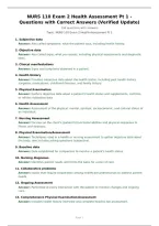 NURS 110 Exam 2 Health Assessment Pt 1 - Questions with Correct Answers &lpar;Verified Update&rpar;