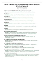 Week 3- NURS 110 - Questions with Correct Answers &lpar;Verified Update&rpar;