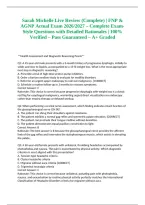 Sarah Michelle Live Review &lpar;Complete&rpar; &vert; FNP & AGNP Actual Exam 2026&sol;2027 &ndash; Complete Exam-Style Questions with Detailed Rationales &vert; 100&percnt; Verified &ndash; Pass Guaranteed &ndash; A&plus; Graded
